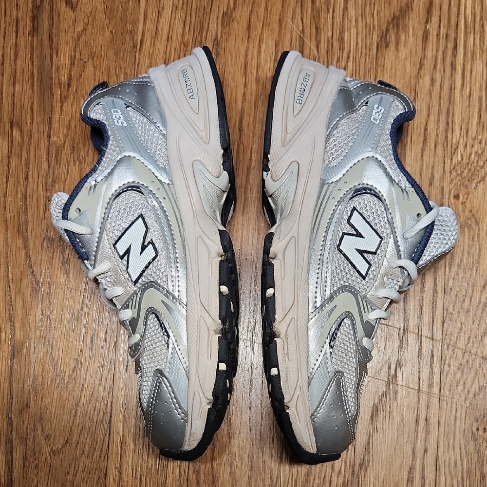 New Balance Kids' Silver and Blue Sneakers - Picture 6 of 10